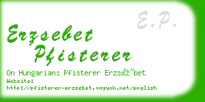 erzsebet pfisterer business card